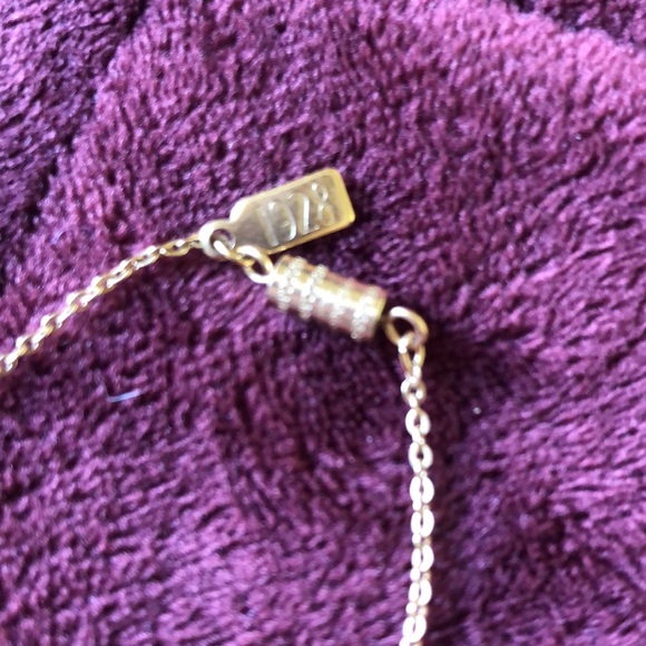 Vintage Rare Find Signed 1928 Purple Gold Tone Necklace - Picture 4 of 5